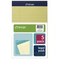 Top Flight 81055 Legal Pad, 8 in L x 5 in W Sheet, 50Sheet, Canary Yellow Sheet 4513090